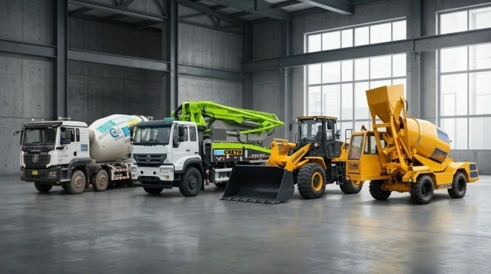 Maquinaria de bombeo y mixers para transporte de concreto